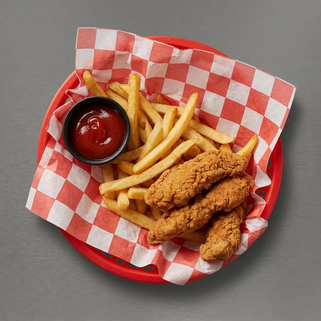 Chicken Fingers with French Fries.